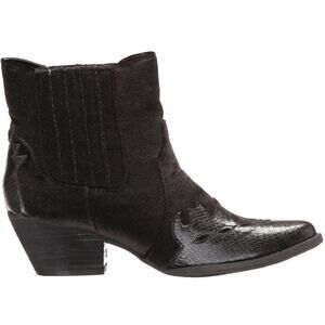 VERY VOLATILE Womens Sava Two-tone Black Velvet Western Ankle Boots / Size 7 NIB